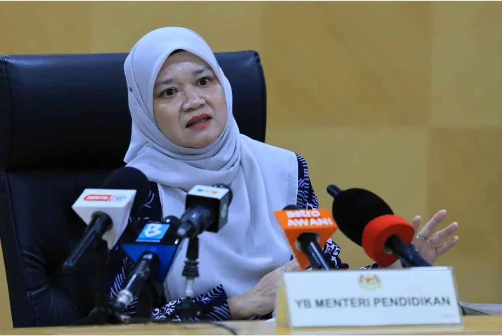 Education Minister Fadhlina Sidek speaking at a press conference, in a BERNAMA file photograph
